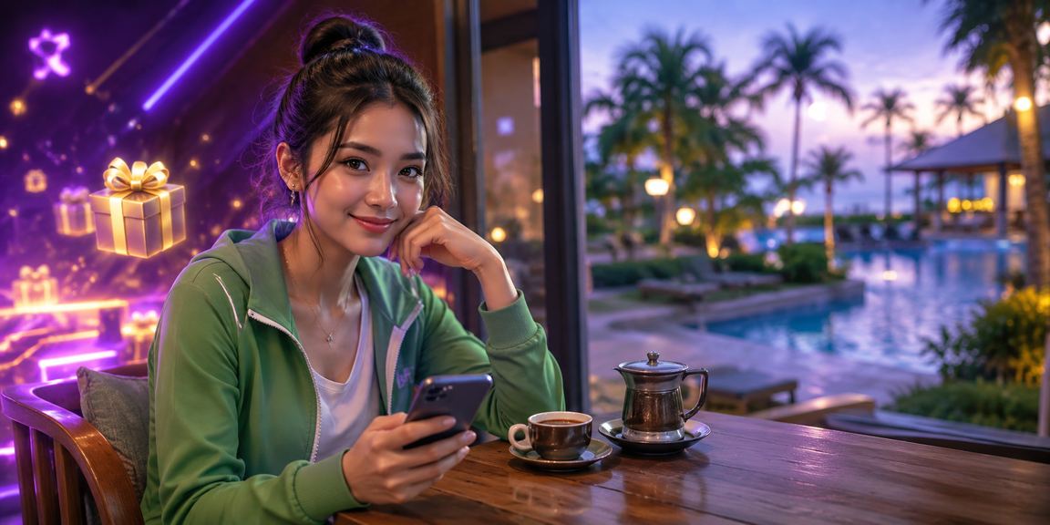 Suasana kafe Vietnam dengan aktivitas taruhan kasino online yang santai