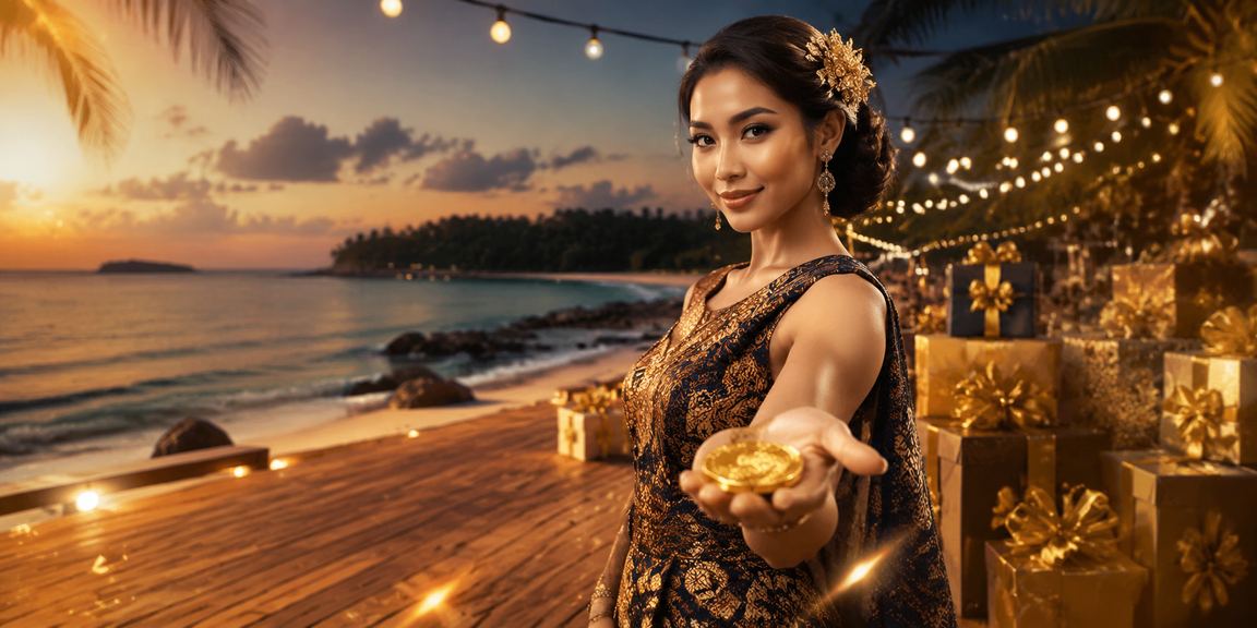 Suasana hiburan casino di tepi pantai dengan peserta dewasa yang menikmati permainan